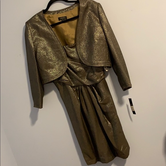 Tahari | Cocktail strapless dress | charcoal grey - Picture 4 of 11